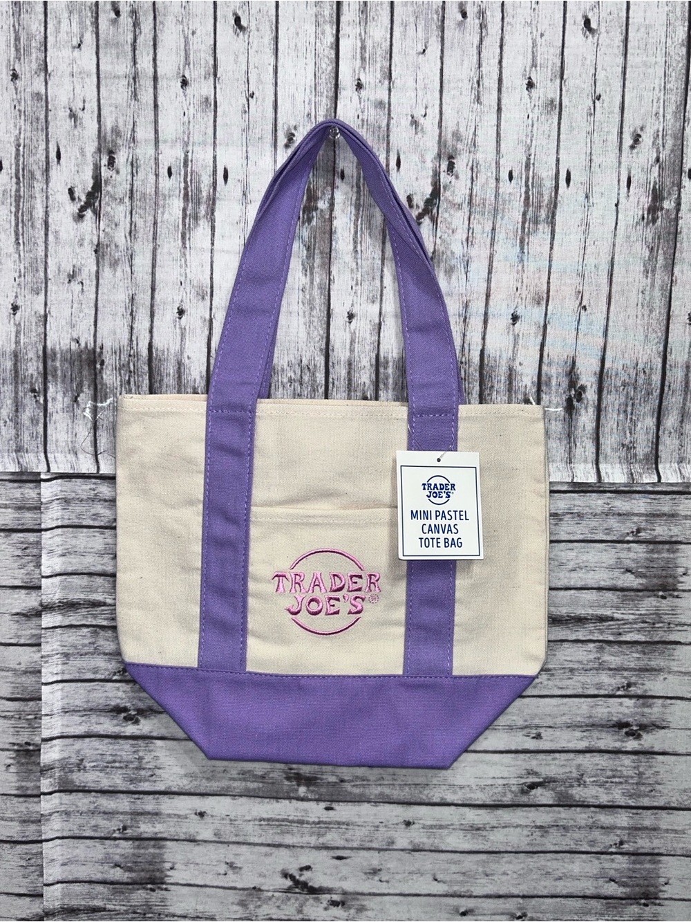 Trader Joe's Special Edition Mini Pastel Canvas Tote Bag